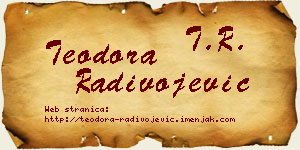 Teodora Radivojević vizit kartica